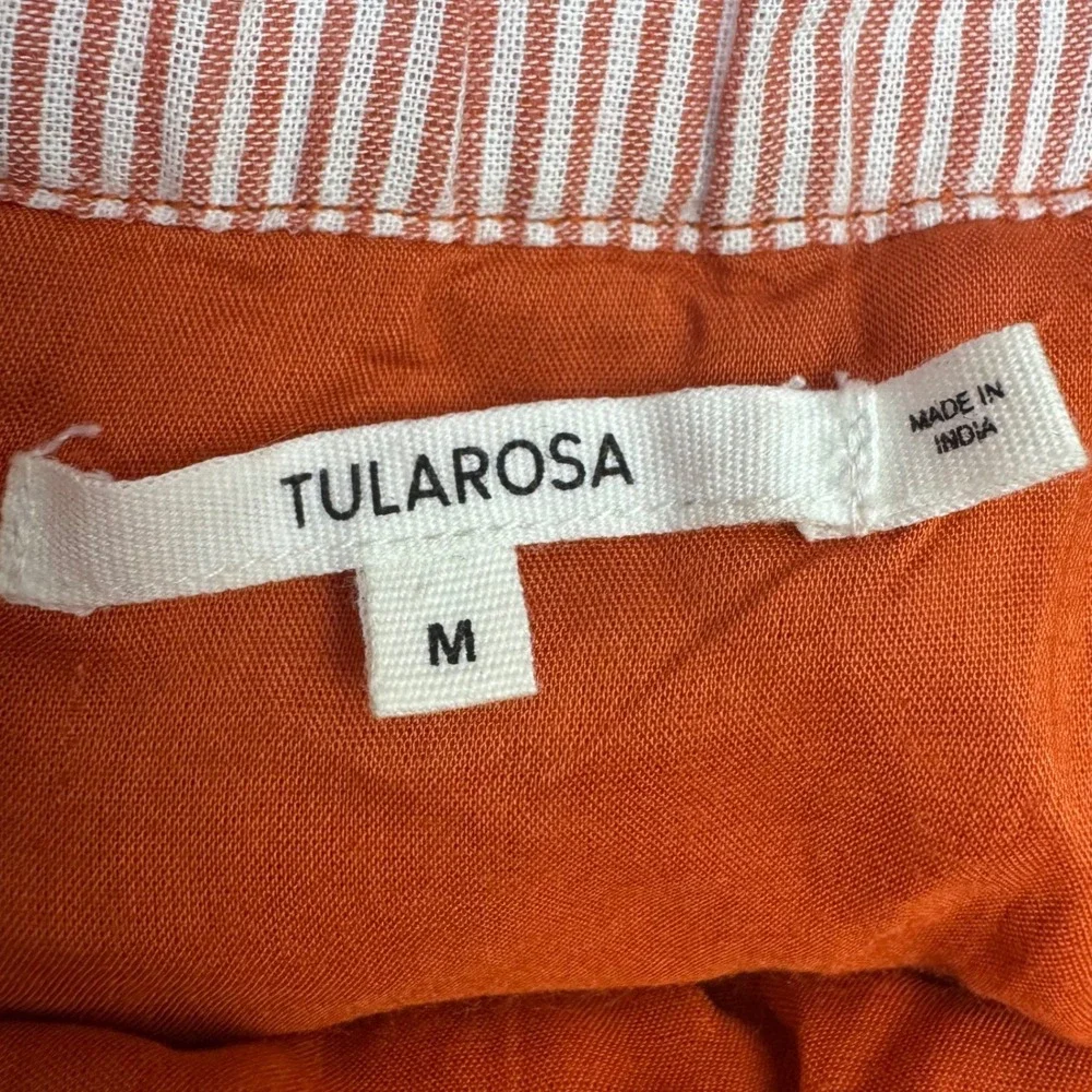 Tularosa Midi Dress Medium Lana Rust Stripe Boho Off Shoulder Peasant Ren Faire